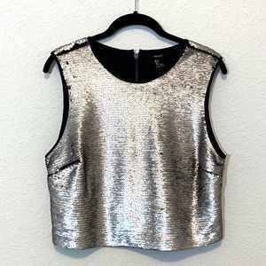 Forever21 NWT Gold Sequined Crop Top